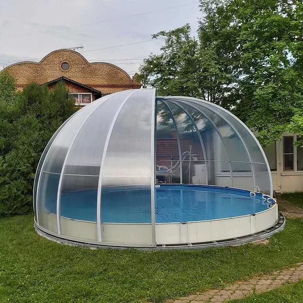 Круглый павильон для бассейна из поликарбоната от 4 м фото 2