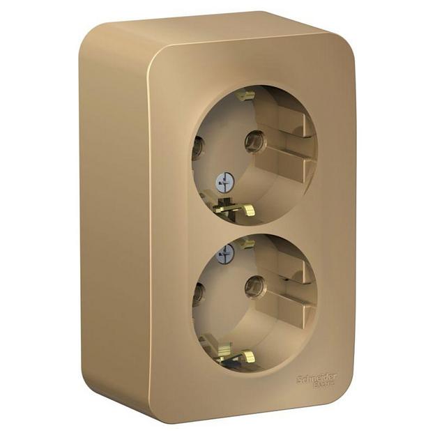 Systeme electric BLNRA010214 BLANCA О/У РОЗЕТКА двойная с заземл. без штор. ИЗОЛ.ПЛ.,16А, 250В, ТИТАН фото 1