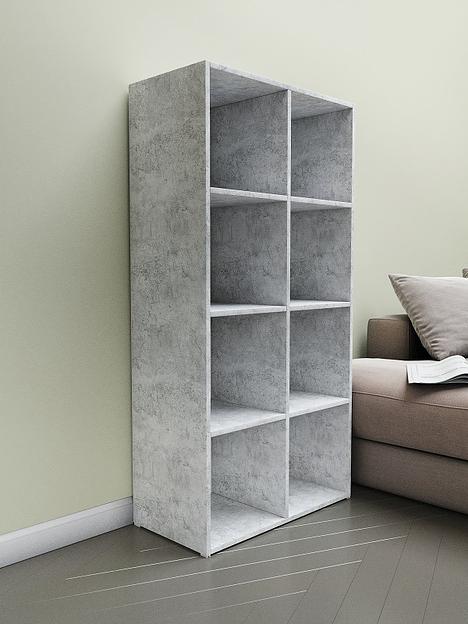 Стеллаж универсальный 8-секционный Wood&Stone «Малави» 320 цемент светлый 136×34.5×69.3 см фото 8