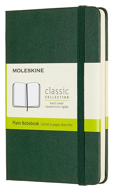 Блокнот Moleskine CLASSIC QP012K15 Pocket 90x140мм 192стр. нелинованный твердая обложка зеленый фото 1