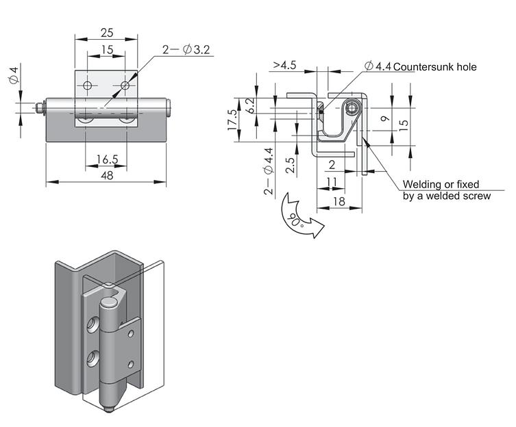 Петля потайная CL237 фото 2