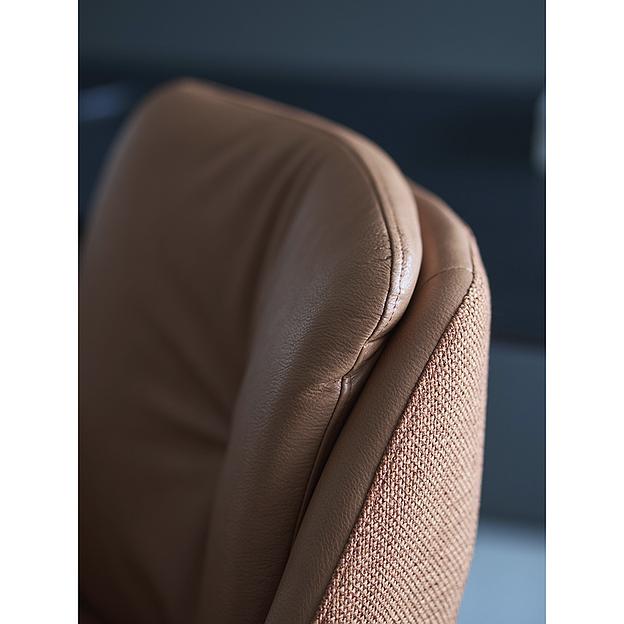 Стул на колесиках Allar, экокожа, рогожка, коричневый фото 6