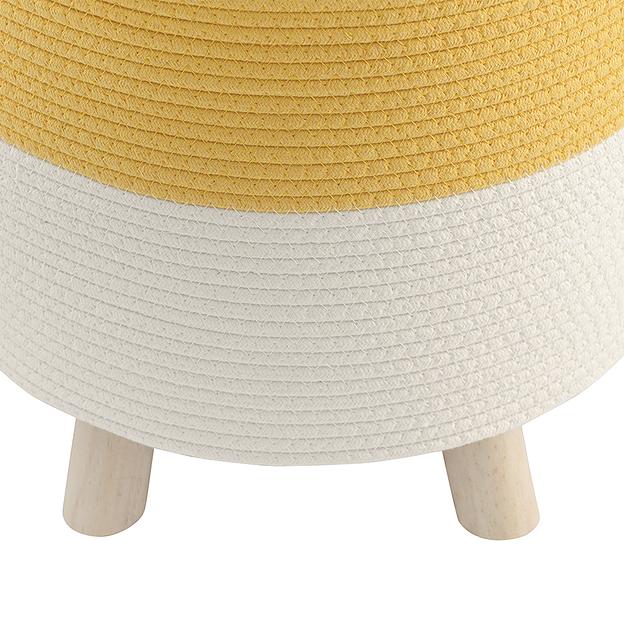 Пуф Devy, Ø40х40 см, бежевый/горчичный фото 4