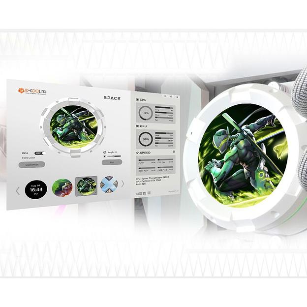 Система водяного охлаждения ID-Cooling SL240 WHITE Soc-AM5/AM4/1151/1200/2066/1700 4-pin 14-30dB Al+Cu 300W LED Ret фото 10