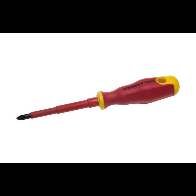 Отвертка STAYER "PROFI" "ELECTRO" диэлектрическая до 1000В, двухкомп рукоятка, PH No 2 х 100мм фото 1