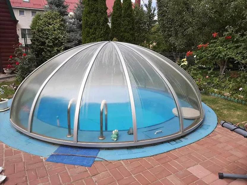 Круглый павильон для бассейна из поликарбоната от 4 м фото 4