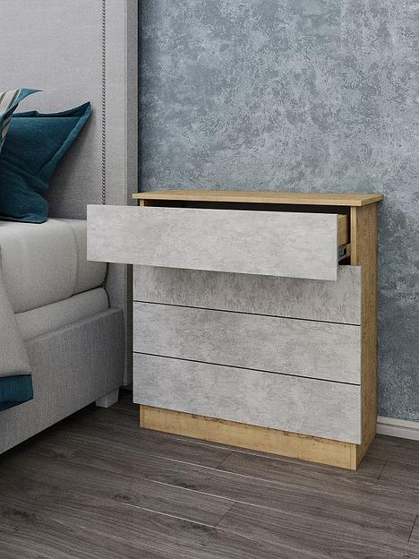 Комод Wood&Stone «Малави» дуб бунратти, цемент светлый 77.8×32.2×79.4 см фото 10