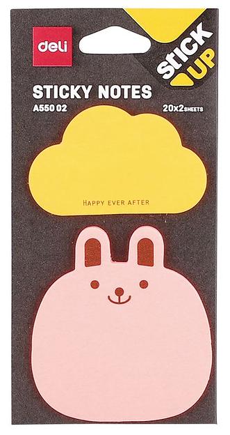 Закладки самокл. бумажные Deli EA55002 76х76мм 2цв.в упак. 20лист фото 1