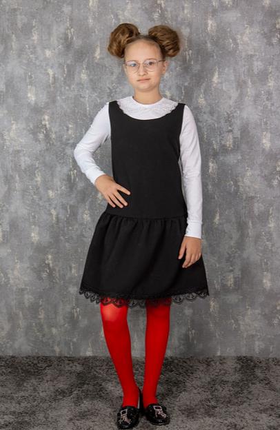 Школьный сарафан Энди для девочек, чёрный, 5-932_1, опт фото 1