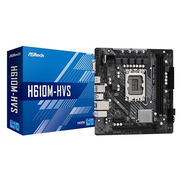 Материнская плата Asrock H610M-HVS Soc-1700 Intel H610 2xDDR4 mATX AC`97 8ch(7.1) GbLAN RAID+VGA+HDMI фото 1