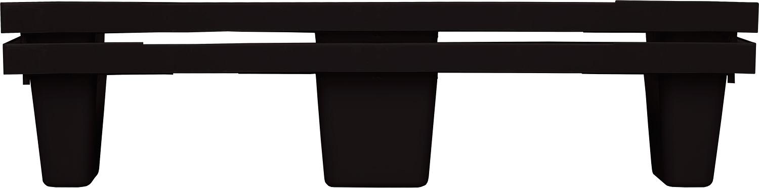 Паллет 1200x800х160 перфорированный, вкладываемый, на 9-х ножках  чёрный фото 2