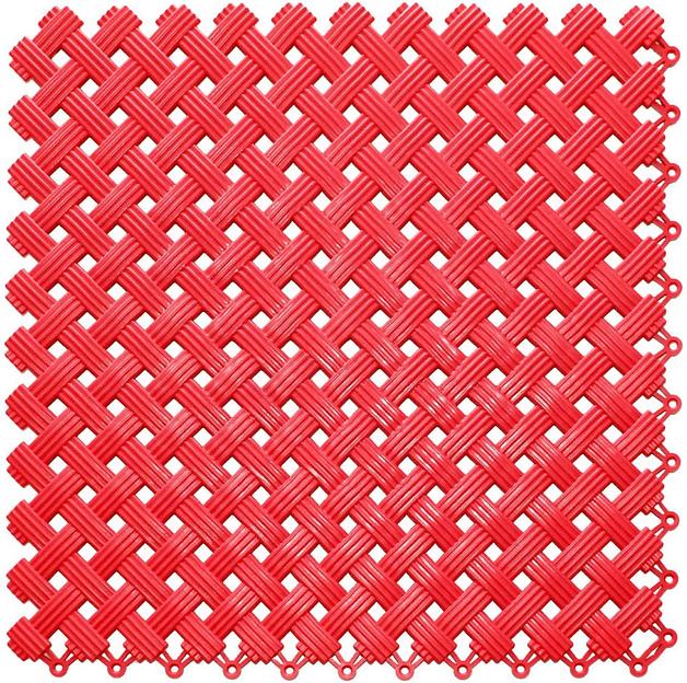 Aqua – антискользящее дренажное покрытие, Цвет Красный RAL 3020, Толщина модуля 9 мм. фото 1