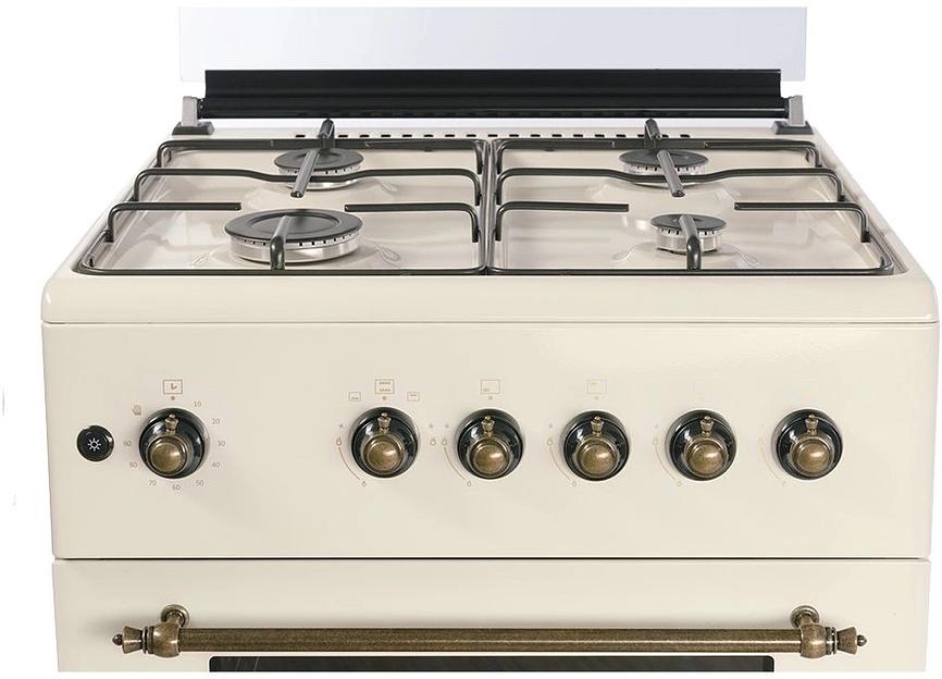 Плита Газовая Nordfrost GG6061Y бежевый (металлическая крышка) реш.сталь фото 5