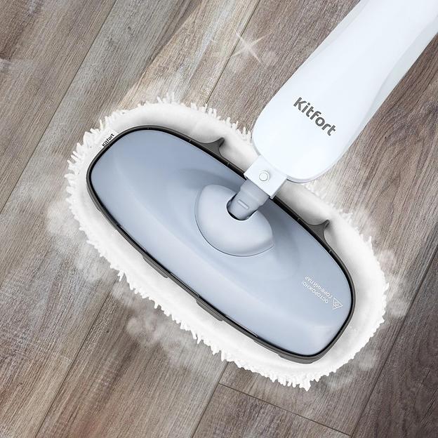 Швабра паровая Kitfort КТ-1071 1000Вт голубой фото 4