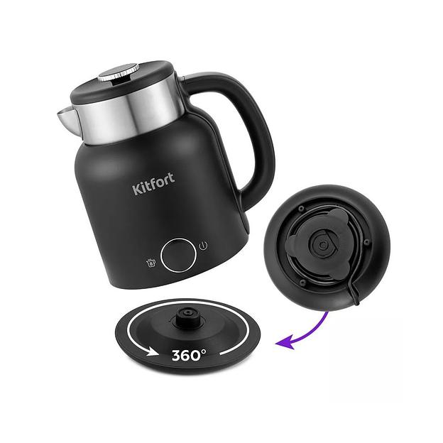 Чайник электрический Kitfort КТ-6196-1 черный фото 3