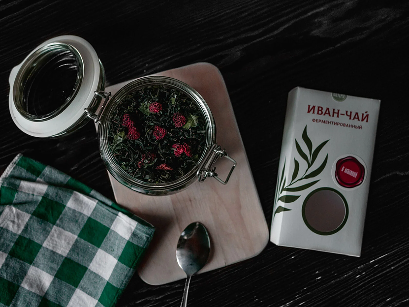 Иван-чай чёрный ферментированный с малиной 50 г, опт фото 1
