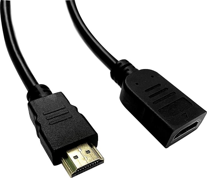 Кабель-удлинитель аудио-видео Buro HDMI (m)/HDMI (f) 2м. позолоч.конт. черный (BU-HDMI2.0-EXTND-2M) фото 1