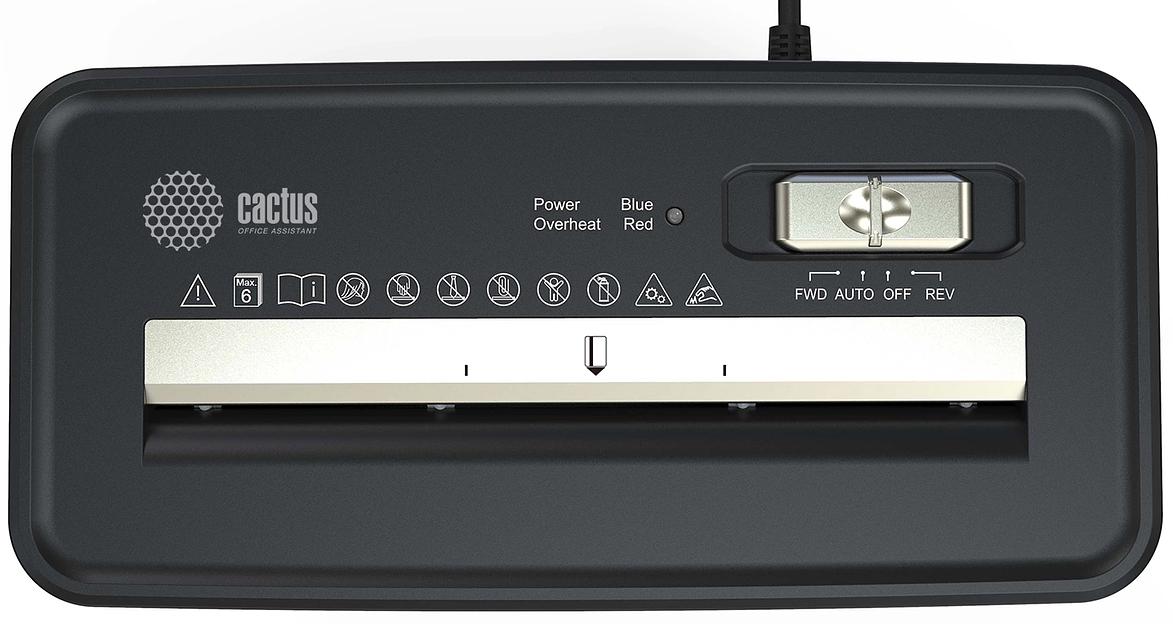 Шредер Cactus CS-SH-P2 черный (секр.Р-2) ленты 6лист. 10лтр. скобы пл.карты фото 4