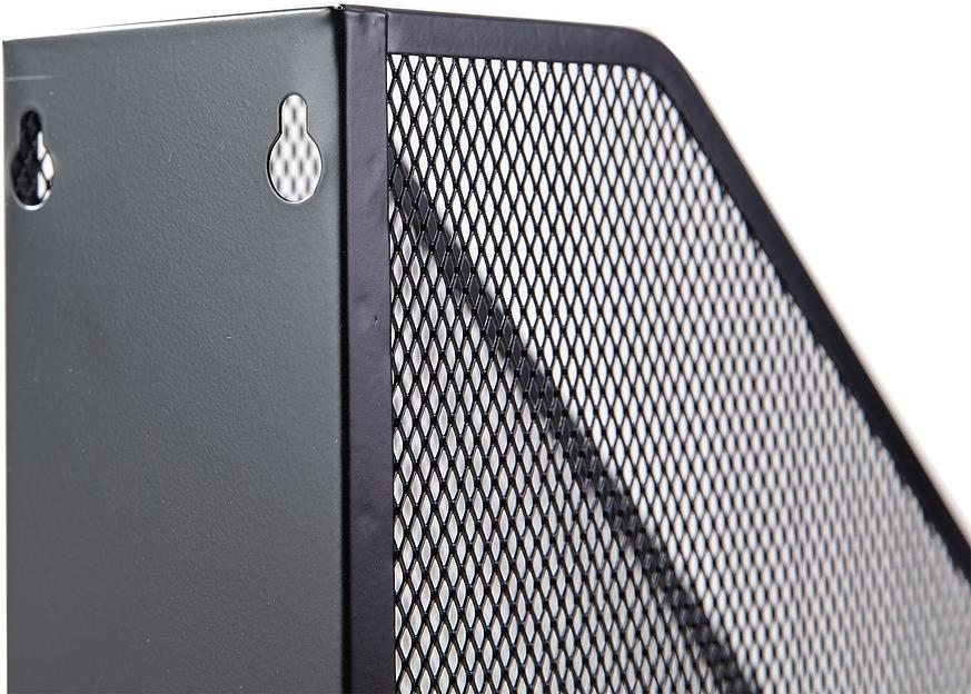 Лоток вертикальный Deli E9186 для бумаг 250х73х316мм черный металл сетка фото 3