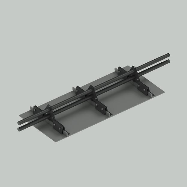 Снегозадержатель под фальцевую кровлю неоцинкованный круглый D-25 мм, 3 м — 3 опоры, обжимка, RAL опт фото 1