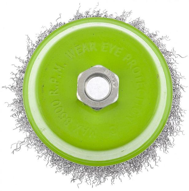 Щетка дисковая Сибртех 746057 d=100мм d(посад.)=14мм (шлифовальные машины/дрели) (упак.:1шт) фото 3