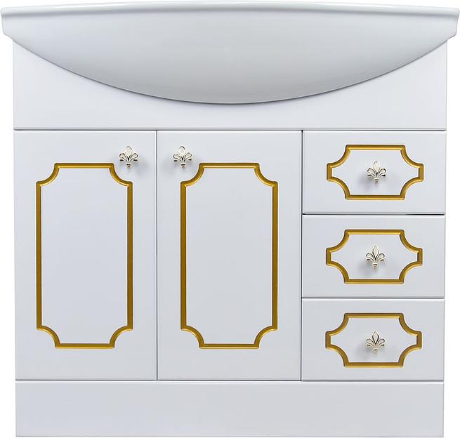 Тумба Соренто 85 DORATIZ 9912.334, белая, патина золото фото 2