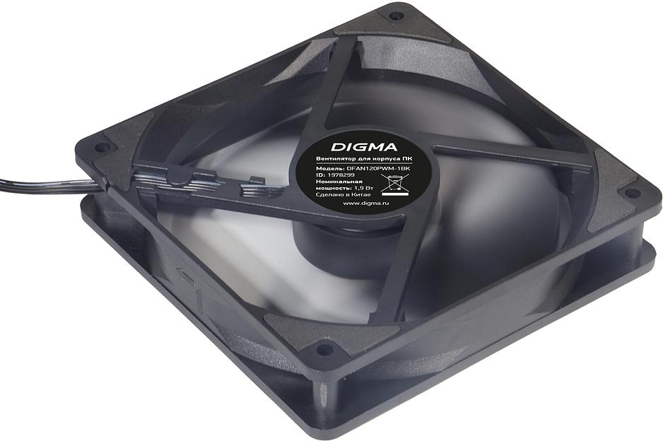 Вентилятор Digma DFAN120PWM-1BK 120x120x25mm черный 4-pin 20-28dB Ret фото 2