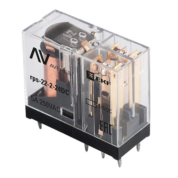 Реле промежуточное РП slim 22/2 5А 24В DC AVERES EKF rps-22-2-24DC фото 1