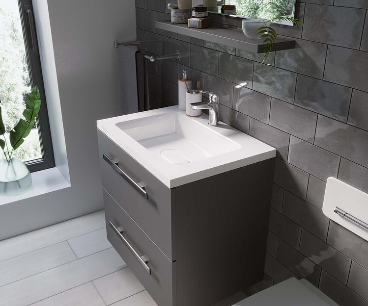 Раковина для ванной полувстраиваемая Uperwood Modul 65 см, белая глянцевая фото 3