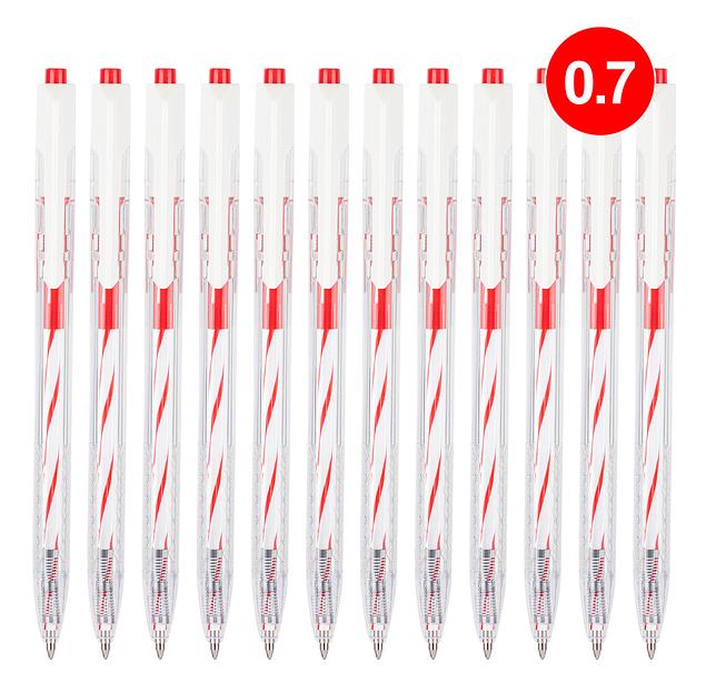 Ручка шариковая Deli EQ24-RD авт. 0.7мм прозрачный красные чернила фото 4