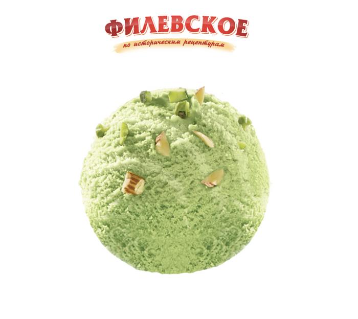 Мороженое «Филевское» пломбир фисташковый с кешью, лоток 2200 гр, опт фото 1