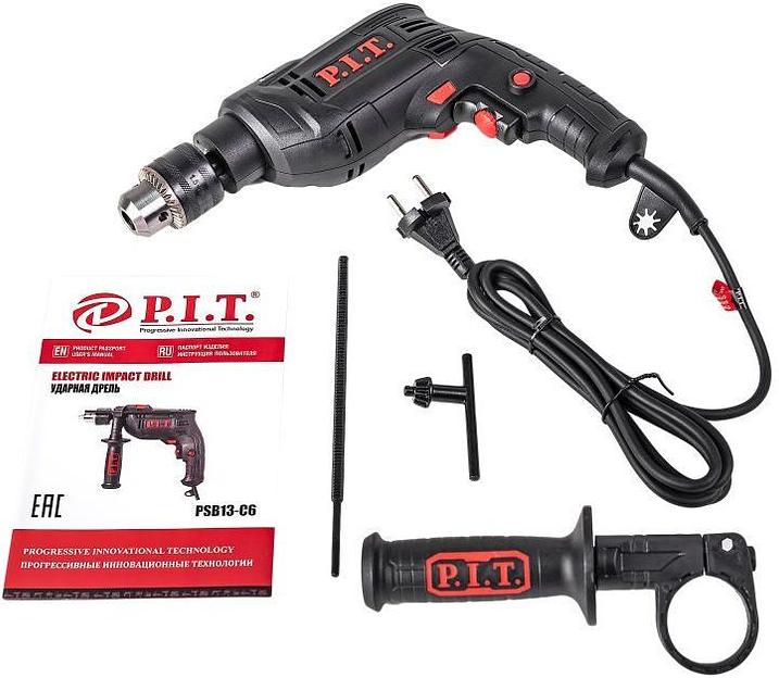 Дрель ударная P.I.T. PSB13-C6 650Вт быстросъемный реверс фото 4