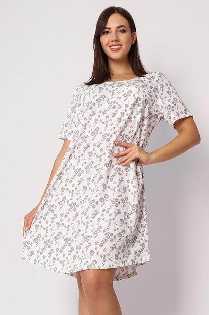 Женская сорочка «Очарование», экрю (какао цветы), опт фото 3