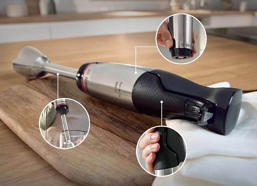 Блендер погружной Bosch MSM6M610 1000Вт нержавеющая сталь/черный фото 6