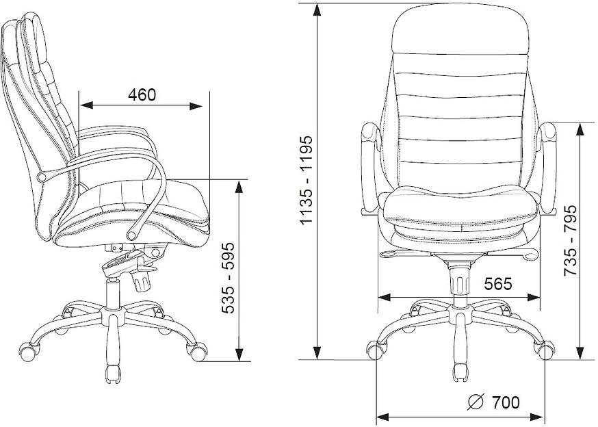 Кресло руководителя Бюрократ T-9950 светло-коричневый Leather Eichel кожа крестов. металл хром фото 5