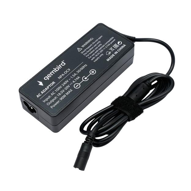 Gembird Блок питания универсальный автоматический Gembird для ноутбуков 18,5В-20В, 90Вт, 10 штекеров (NPA-DC9) фото 1
