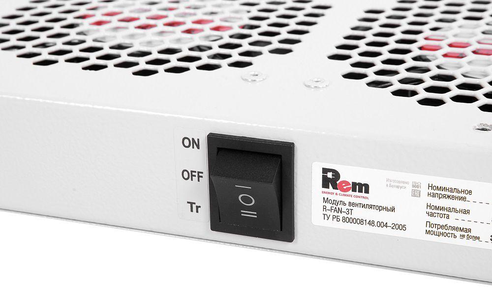 Модуль вентиляторный Rem (R-FAN-3T) 3 вент. с термостатом серый (упак.:1шт) фото 4