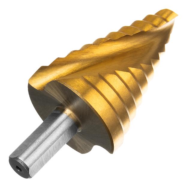 Сверло MATRIX 72358 ступенчатое 9-12-15-18-21-24-27-30-33-36мм hss спиральный профиль шестигранный фото 2