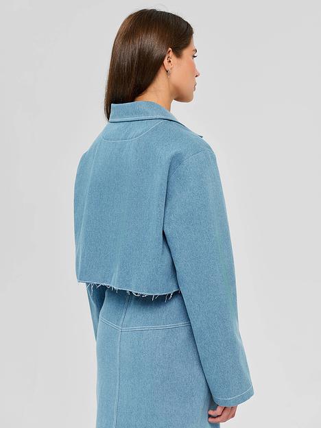 Жакет женский из денима, голубой, опт фото 2