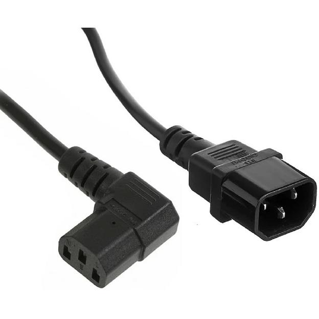 Exegate EX297743RUS Кабель питания Power EC-0,5P (C13 угловой->C14, VDE-250V-3*0.75mm2, медь, черный, 10A, 0.5м) фото 1