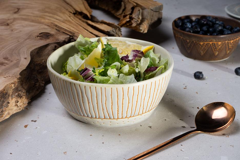 Салатник керамический Billibarri «Quaint Village» 16 см, бежевый ОПТ фото 4