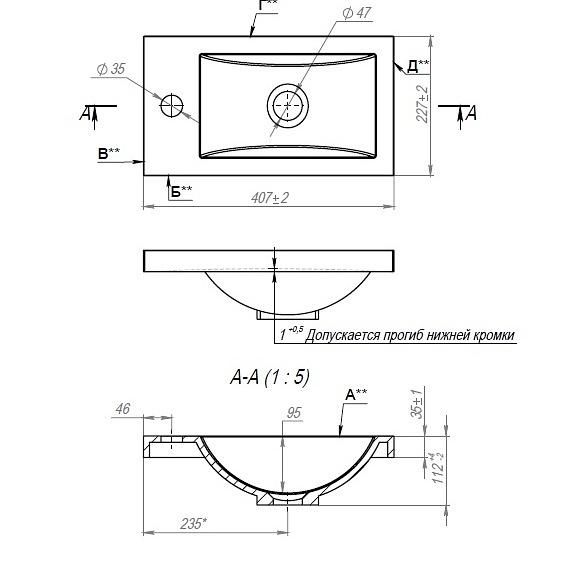Раковина полувстраиваемая Uperwood Vizo, 40 см фото 6