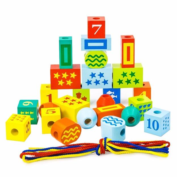 Деревянный конструктор «Шнуровочка» с цифрами фото 1