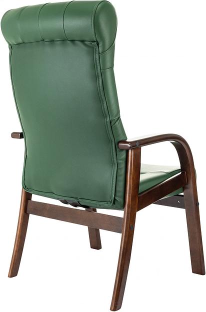 Кресло Бюрократ T-9928WALNUT-CF зеленый кожа на ножках дерево фото 5