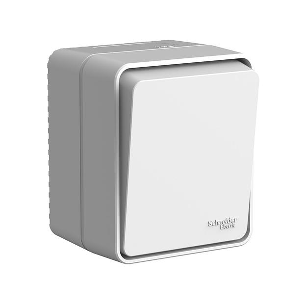 AtlasDesign PROFI IP54 открытой установки 1-клавишный выключатель с самовозвратом 10 АХ, серый фото 1