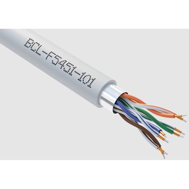 Кабель витая пара Bion BCL-F5451-101 F/UTP, кат.5e, 4x2x0,51мм AWG 24, CCA, одножильный, PVC, для внутренней прокладки, 305м, серый фото 1
