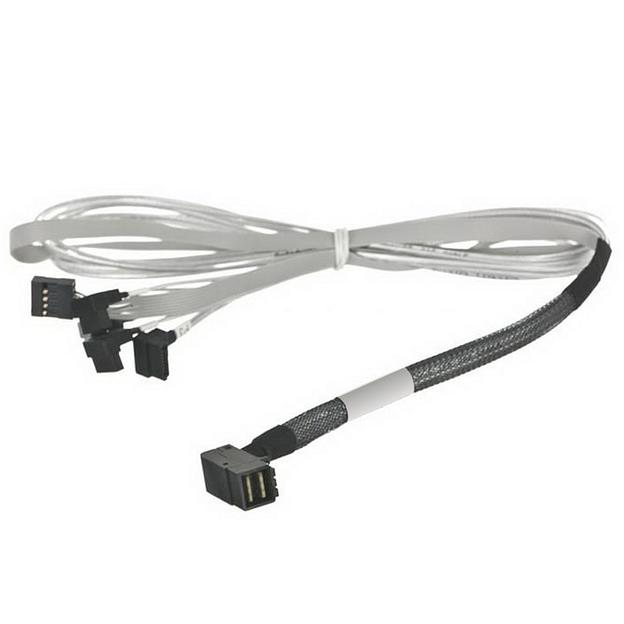Кабель DiliVing DL36-3395, Internal SFF8643-to-4*SATA+SB ( HDmSAS (угловой) -to- 4*SATA(угловой)+SideBand) 100cm (аналог 2279900-R) фото 1