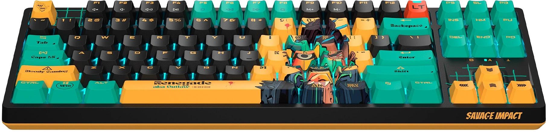 Клавиатура A4Tech Bloody AT87 Renegade механическая черный/зеленый USB for gamer LED (AT87) фото 9