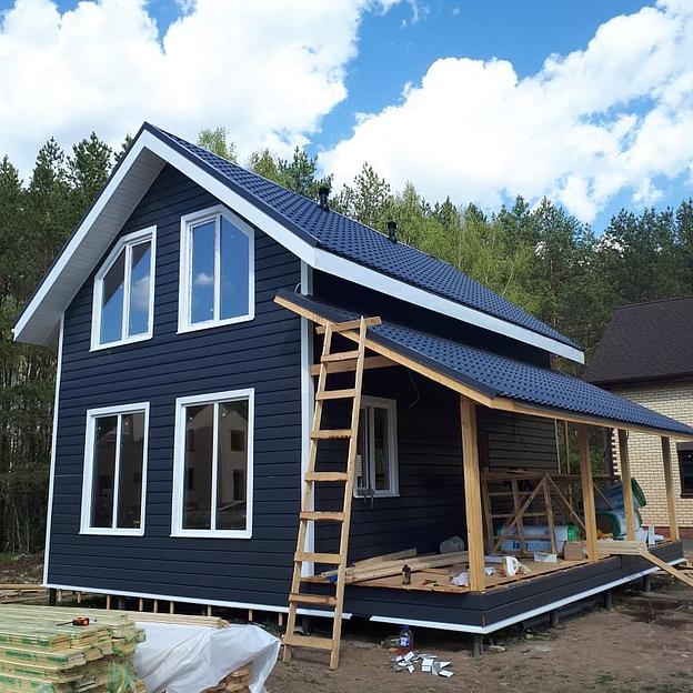 Металлический сайдинг «Евробрус с тиснением» цвет RAL 7024 фото 3