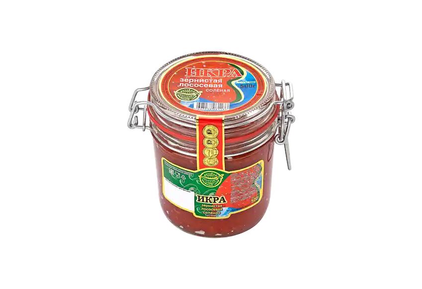 Икра лососёвая зернистая солёная «Русский рыбный мир» 500 г фото 1